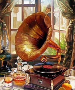 Retro Gramophone paint by number