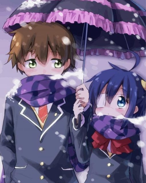 Rikka And Yuta In Winter paint by number