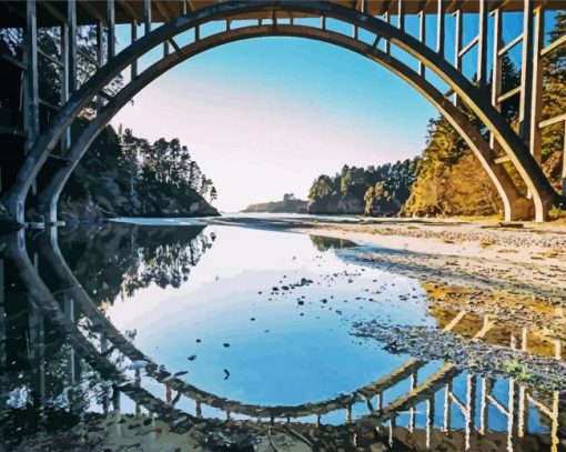 Russian Gulch State Park Mendocino paint by number