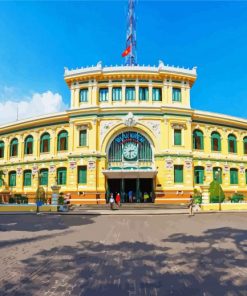 Saigon Central Post Office paint by numbers