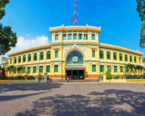 Saigon Central Post Office paint by numbers