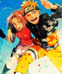 Sakura Haruno And Naruto Uzumaki paint by numbers