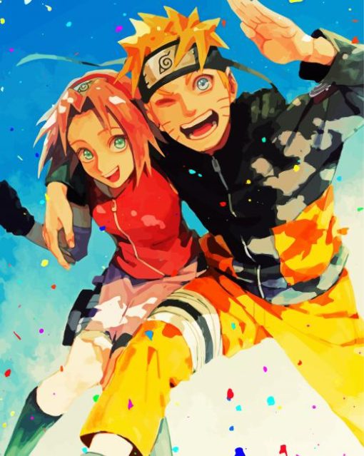 Sakura Haruno And Naruto Uzumaki paint by numbers