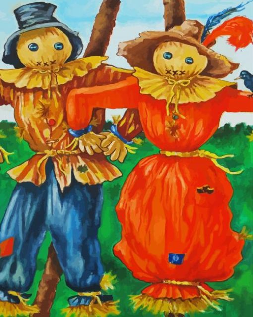 Scarecrow Couple paint by numbers