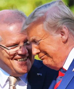 Scott Morrison With Trump paint by number