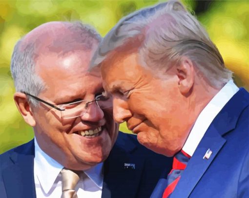 Scott Morrison With Trump paint by number