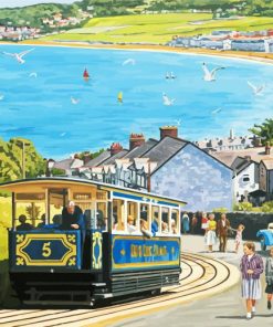 Seaside Tram paint by number