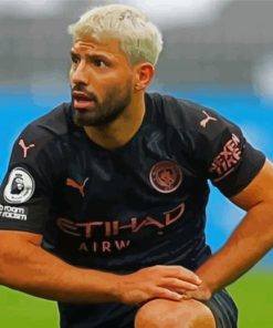 Sergio Aguero With Manchester City paint by number