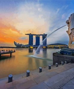 Singapore Merlion Park paint by number