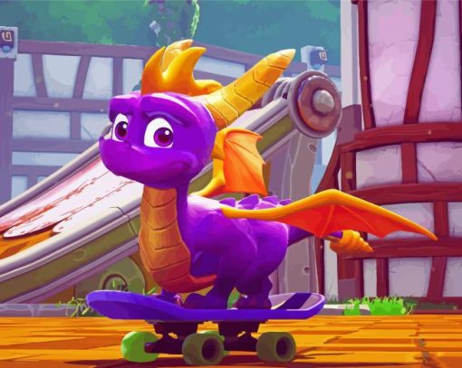 Skater Spyro Dragon paint by numbers