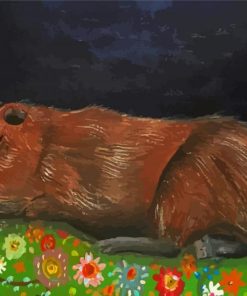 Sleepy Capybara paint by number