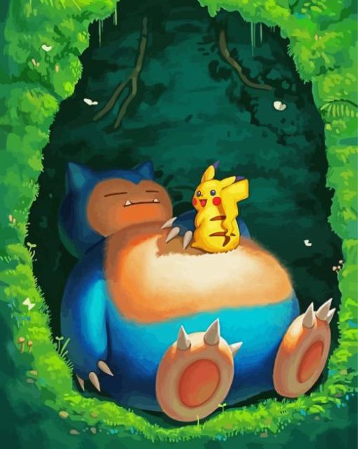 Snorlax Pokemon paint by number