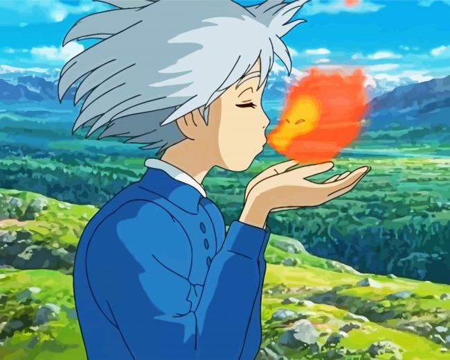 Sophie Hatter And Calcifer paint by number