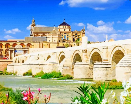 Spain Cordoba Roman Bridge paint by number