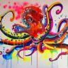 Splatter Colorful Octopus paint by number