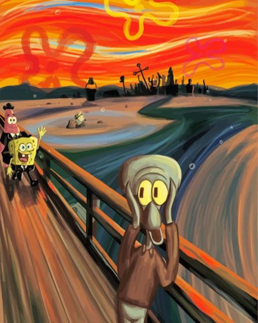 Spongebob Squarepants The Scream paint by numbers