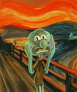 Squidward Screaming paint by number