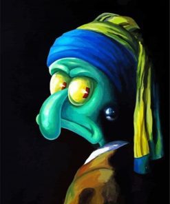 Squidward With The Pearl Earring paint by number