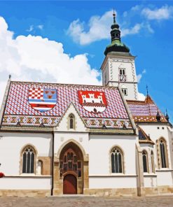 St Mark Church Zagreb paint by numbers