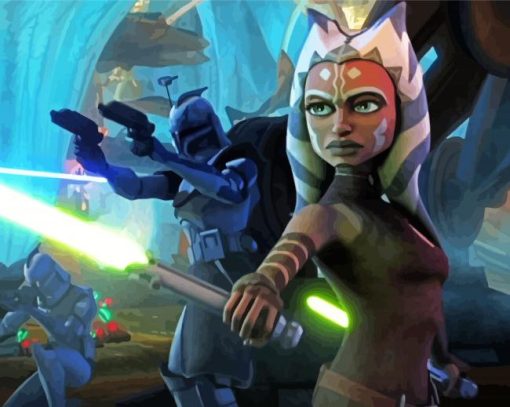 Star Wars Character Ahsoka paint by numbers