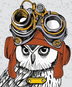 Steampunk Owl Art paint by numbers