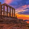 Sunset At Parthenon paint by number