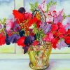 Sweetpea In Vase paint by number