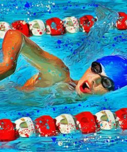 Swimmer paint by numbers