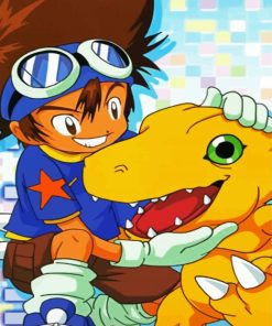 Tai Kamiya And Agumon paint by number