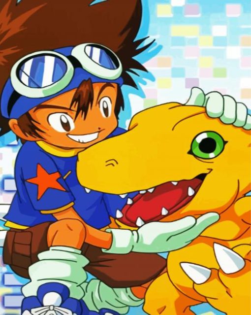 Tai Kamiya And Agumon paint by number