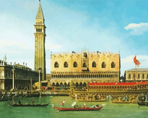 The Bucintoro By Canaletto paint by number