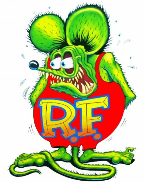 The Green Rat Fink paint by number