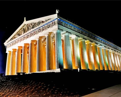 The Parthenon Nashville paint by number