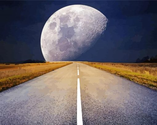 The Path To Moon paint by number