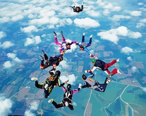 The Skydivers paint by numbers