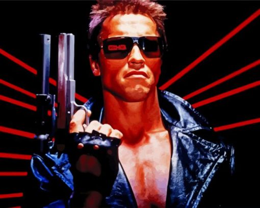 The Terminator Arnold Schwarzenegger paint by number