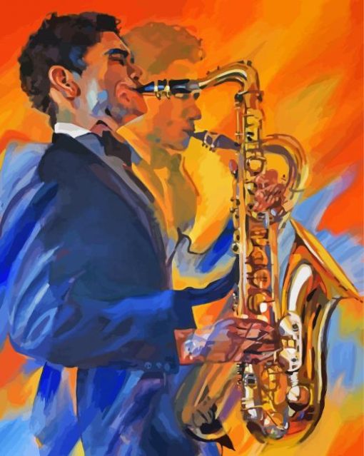 The Saxophone Player Art paint by number