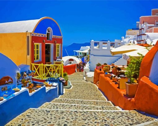 Thira City Streets paint by numbers