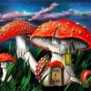 Toadstools House paint by number