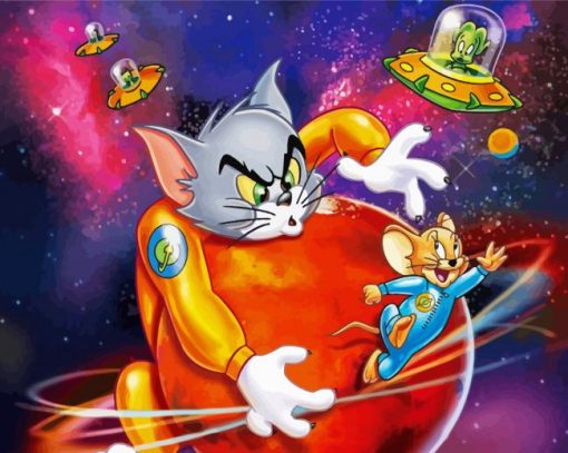 Tom And Jerry In Space paint by number