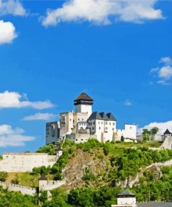 Trencin Castle Slovakia paint by number