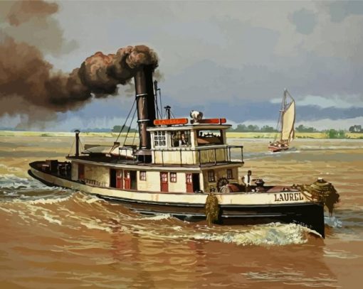 Tugboat Ship paint by number