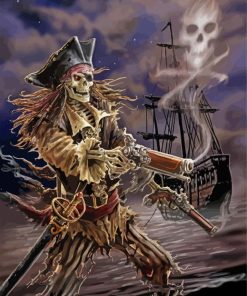 Undead Skull Pirate paint by number