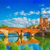 Verona Ponte Pietra Bridge paint by number