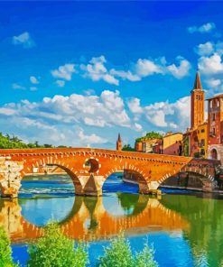 Verona Ponte Pietra Bridge paint by number