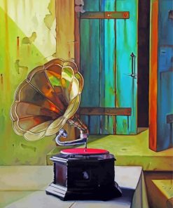 Vintage Gramophone paint by number