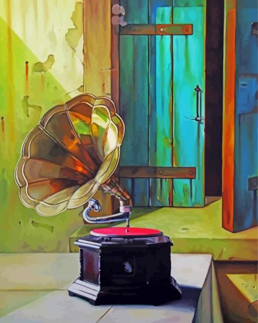 Vintage Gramophone paint by number