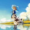 Violet Evergarden Holding Umbrella paint by number