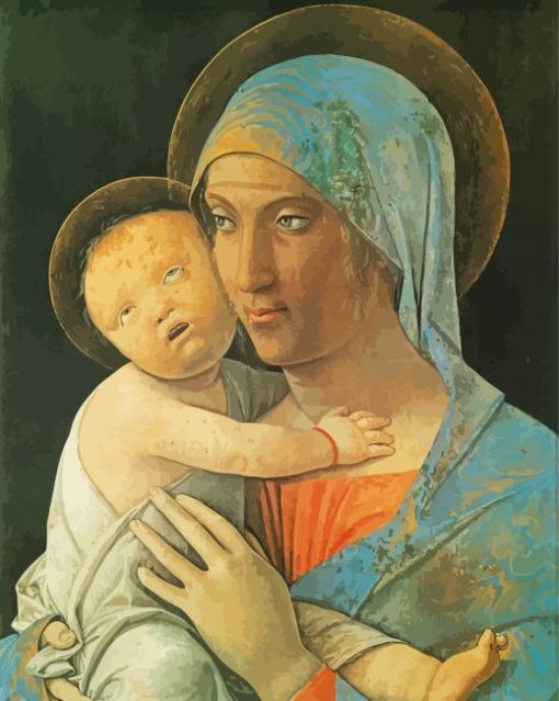 Virgin And Child Andrea Mantegna paint by numbers