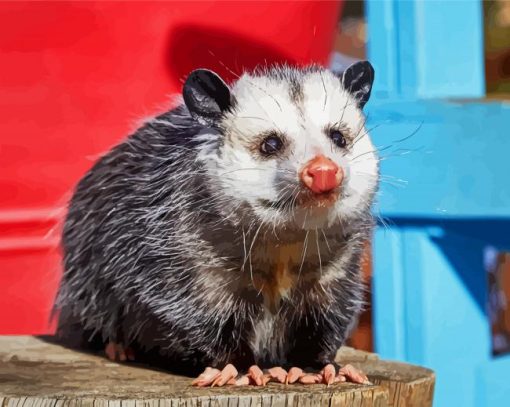 Virginia Opossum Animal paint by number